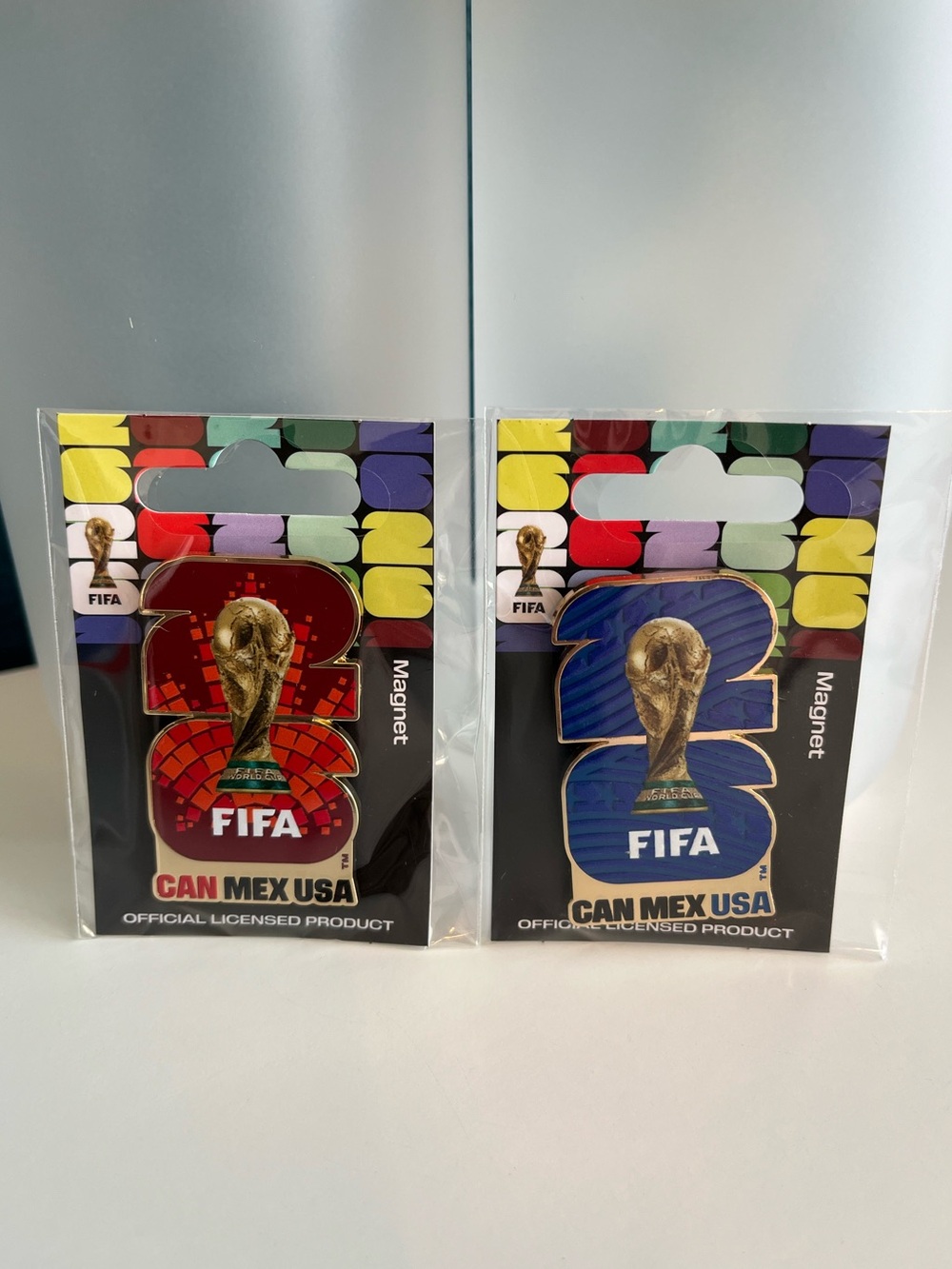 FIFA World Cup 2026 Can Mex USA Magnet Souvenir Soccer Football x 2